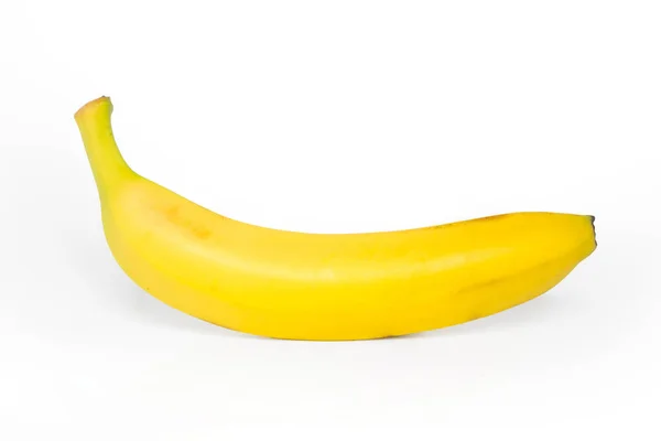 Pojedynczy Żółty Banan Białym Tłem — Zdjęcie stockowe