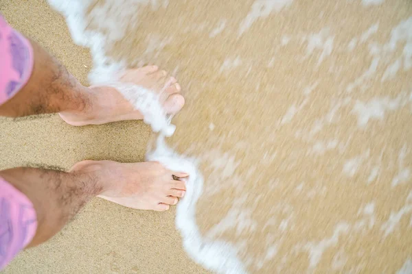 Descalço Praia Limpa Amarela — Fotografia de Stock