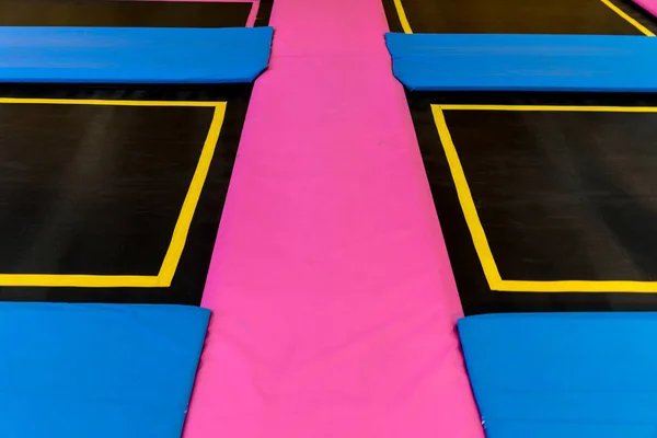 Empty Trampoline Waiting Children Lean Place — Stock Photo, Image