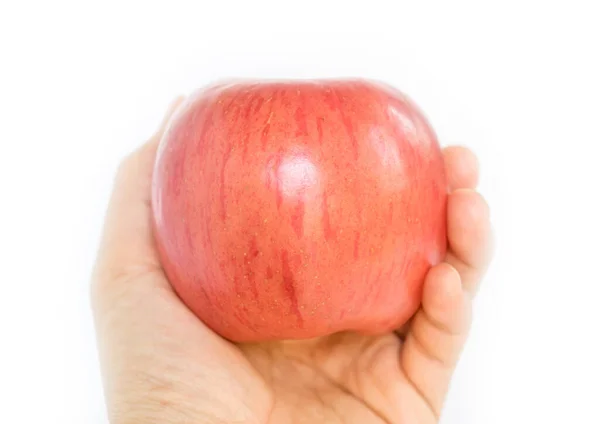 Hand Hålla Äppelpaj Med Hjärtform Kärlekskoncept — Stockfoto