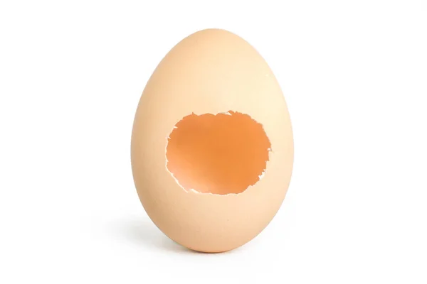 Разбитое Яйцо Белом Фоне — стоковое фото