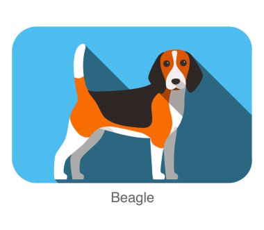 Cins köpek ayakta zemin, yan, ileri, köpek çizgi film resim