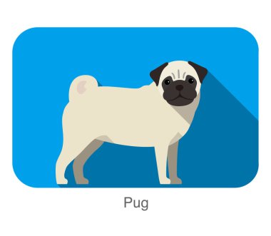 Cins köpek ayakta zemin, yan, ileri, köpek çizgi film resim