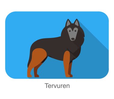 Cins köpek ayakta zemin, yan, ileri, köpek çizgi film resim