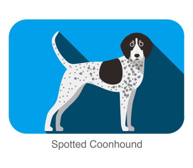 Cins köpek ayakta zemin, yan, ileri, köpek çizgi film resim