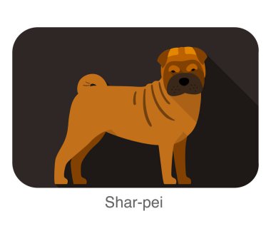 Cins köpek ayakta zemin, yan, ileri, köpek çizgi film resim