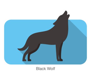 Ayakta ve kükreyen siyah kurt