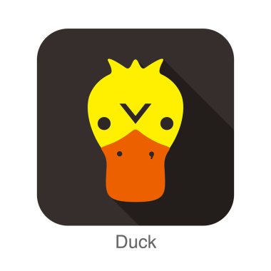 Ördek hayvan yüz düz tasarım