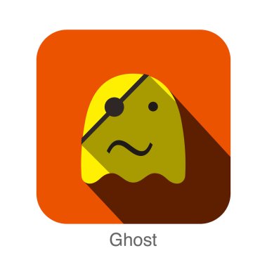 hayalet yüz düz simgesi tasarım. Hayvan simgeler serisi.