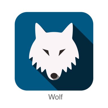 Kurt hayvan yüz düz tasarımı, vektör