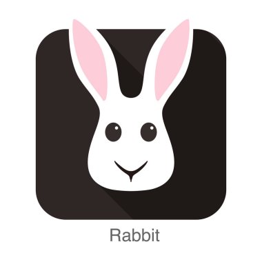 Tavşan hayvan yüz düz simgesi