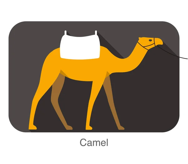 Pojedynczy Camel Chodząc Ziemi Krzesło Grzbiet Wielbłąda Nowoczesny Design — Wektor stockowy