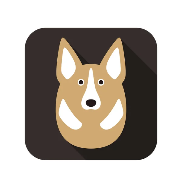 Милий Собака Обличчя Тіло Плоский Дизайн Вектор — стоковий вектор