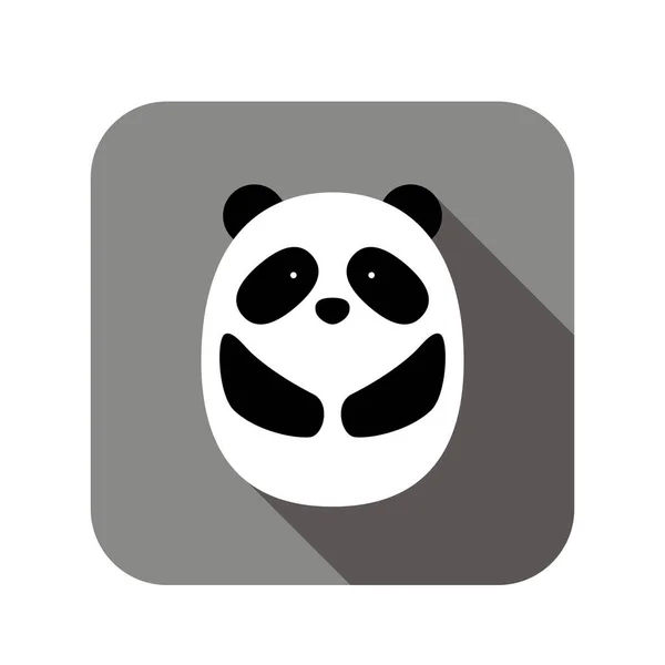 Słodkie Panda Twarzy Ciała Płaska Konstrukcja Wektor — Wektor stockowy