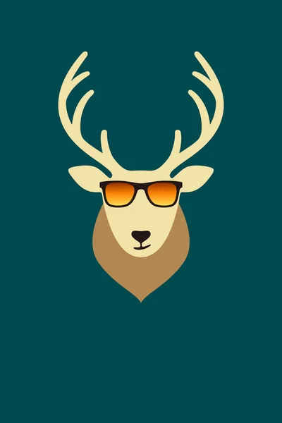 クールな鹿は眼鏡ベクトル — ストックベクタ
