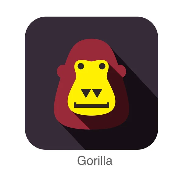 Gorila Rosto Liso Ícone Design Série Ícones Animais —  Vetores de Stock
