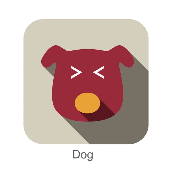 Hund Flach Icondesign Tier Symbole Serie — Stockvektor