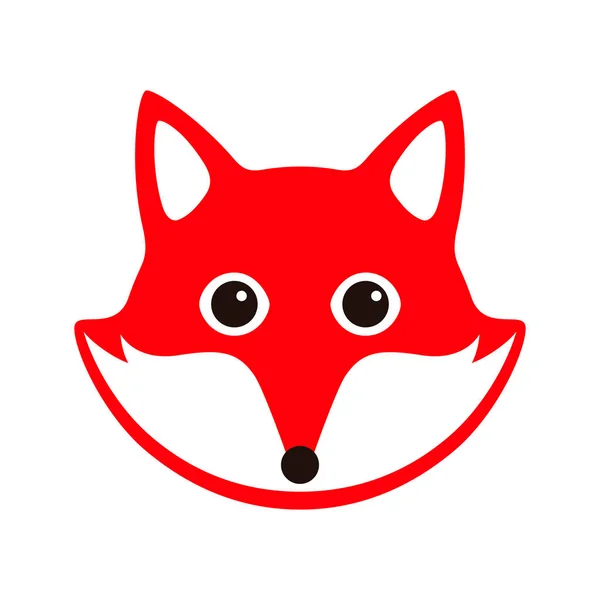 可爱的红狐 卡通平面图标设计 像一个标志 — 图库矢量图片