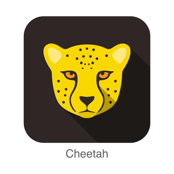 Gepard Katze Rasse Gesicht Cartoon Flache Icondesign — Stockvektor