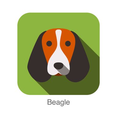 Köpek hayvan yüz UI düz tasarım, Beagle