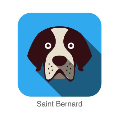 Saint Bernard köpeği yüz düz tasarım