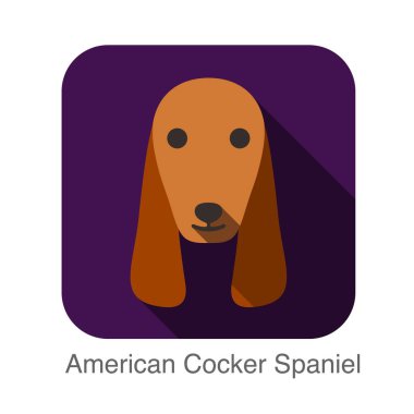 Amerikan Cocker Spaniel hayvan yüz UI düz tasarım