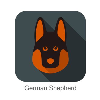 Alman çoban köpek yüz düz simgesi