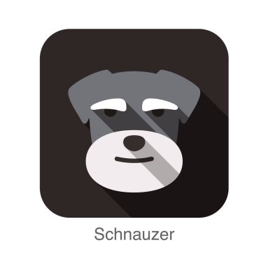 Schnauzer köpek yüzü düz tasarım