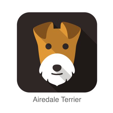 Tel tilki korkunç köpek yüz düz simgesi