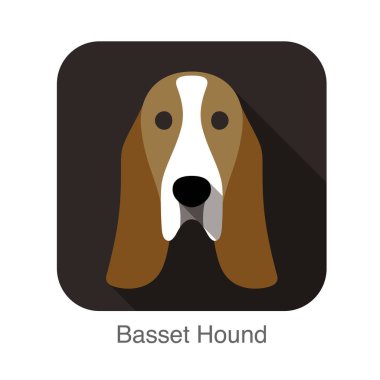 Basset hound yüz düz simgesi, köpek serisi