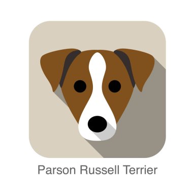 Parson russell terrier yüz düz simgesi, köpek serisi
