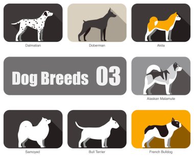 Köpek çiftleşir, yerde durur, yan görünüm, vektör illüstrasyonu, köpek çizgi film serisi