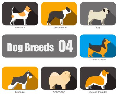 Köpek çiftleşir, yerde durur, yan görünüm, vektör illüstrasyonu, köpek çizgi film serisi