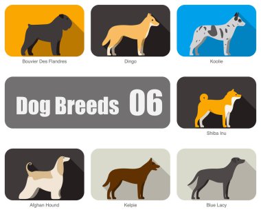 Köpek çiftleşir, yerde durur, yan görünüm, vektör illüstrasyonu, köpek çizgi film serisi