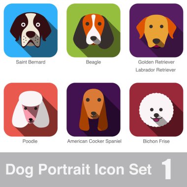 Köpek yüz portresi tasarım serisi