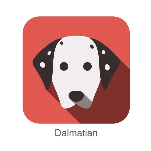 Dalmatische Honden Gezicht Platte Pictogram — Stockvector