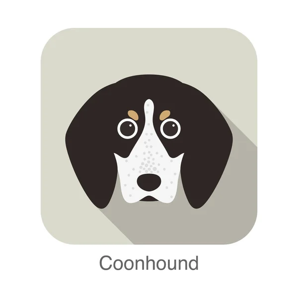 Coonhound Hond Karakter Vector Illustratie — Stockvector