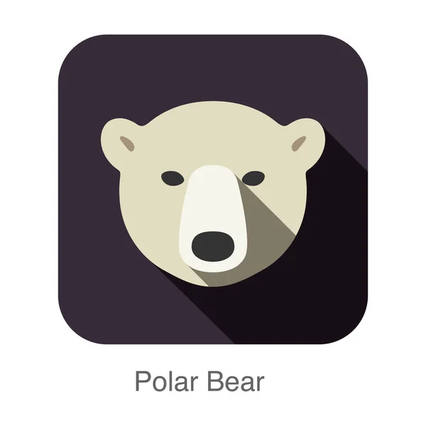 Diseño Icono Plana Cara Oso Polar Serie Iconos Animales — Vector de stock