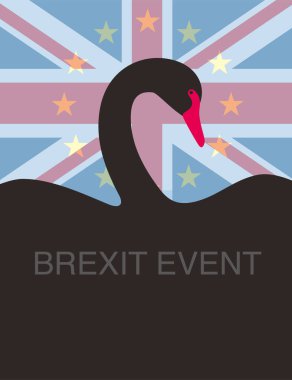 Brexit, Siyah Kuğu olay poster vektör çizim