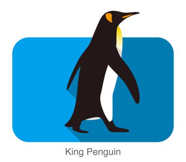 Kral penguen penguen tohum serisi, yürüme, illüstrasyon vektör