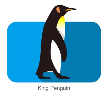 Kral penguen penguen tohum serisi, yürüme, illüstrasyon vektör