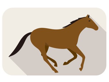 hayvan at Serisi düz simgesi, koşu, vektör