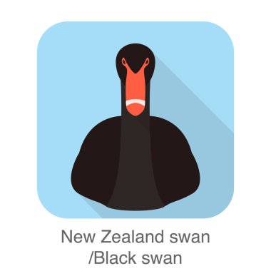 Kuğu vektör simgesi tasarımı, ön yüz, vektör illüstrasyonu