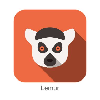 Şirin lemur yüz simge tasarlamak vektör