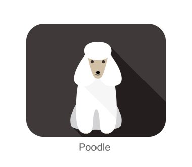 Oturma zemin, önden görünüm karikatür, vektör çizim fino köpeği