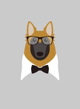 Köpek, bir şey, bir patron gibi serin tarzı giyiyor portresi