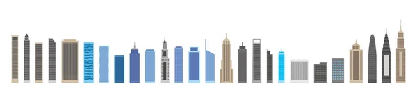 Modern City Skyline Sur Fond Blanc — Image vectorielle