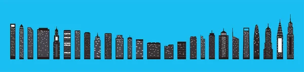 Ciudad Moderna Skyline Sobre Fondo Blanco — Vector de stock