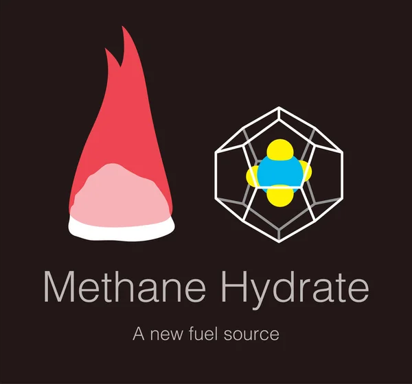 Hidrato Del Metano Energía Combustible Hielo Del Mar — Vector de stock