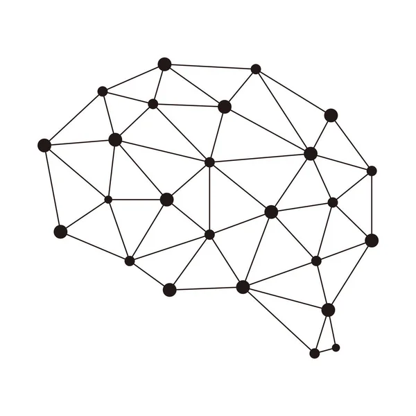 Concept Intelligence Artificielle Icône Logo Point Platine Cerveau Illustration Vectorielle — Image vectorielle